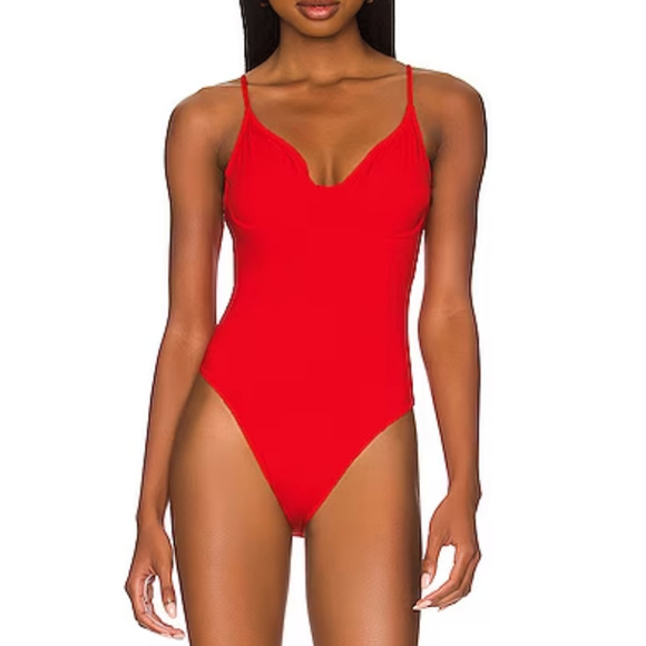 NWT Good American Showoff Underwire One-Piece Swimsuit in Bright Poppy